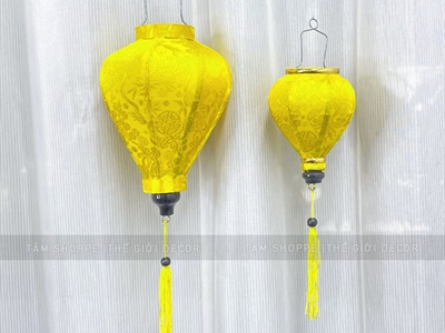 Lồng đèn vải Hội An nhiều màu nhiều cỡ [Cao cấp - Vải gấm lụa] D10-20cm LDEN-VAI-08